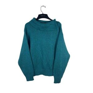 VTG 80s 90s Kenneth Allen Fuzzy Soft Sweater Women’s M Teal Blue Pullover